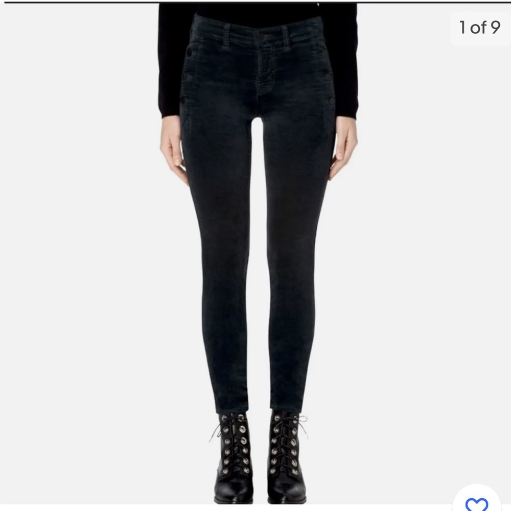 J Brand Zion Mid Rise Velvet Skinny Jeans